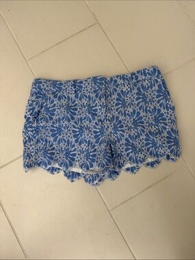 LOFT Blue Floral Lace Shorts